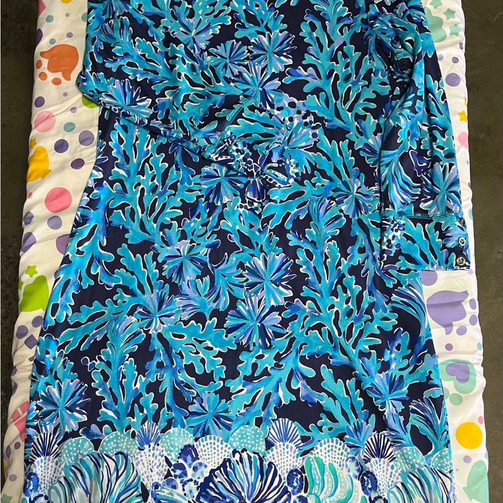 Lilly Pulitzer Blue and White Floral Dress